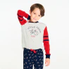 Boy's three-colour 2-piece jersey pyjamas with bicycle motif
