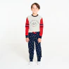 Boy's three-colour 2-piece jersey pyjamas with bicycle motif