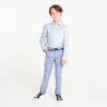 Boy's blue striped shirt