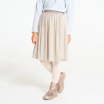 Girl's shiny glitter pleated skirt
