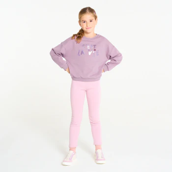 Girl's mauve metallic slogan sweatshirt