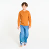 Boys' orange button-down collar T-shirt
