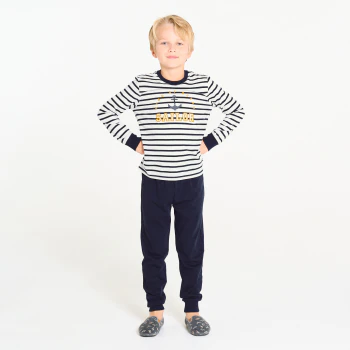 Boy's 2-piece striped jersey sailor pyjamas