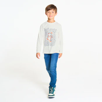 Boy's white slogan T-shirt