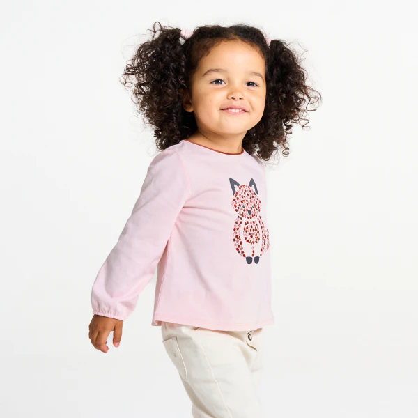 Baby girl's pink nature print T-shirt