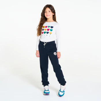 Girl's navy blue fleece joggers