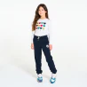 Girl's navy blue fleece joggers