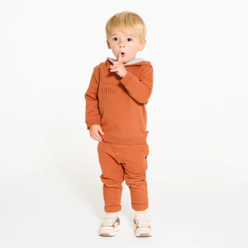 Baby boy's orange fleece hoodie