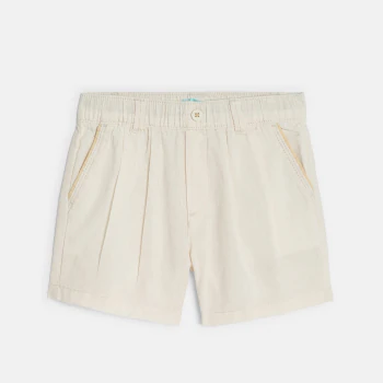 Baby boy's white linen and cotton shorts