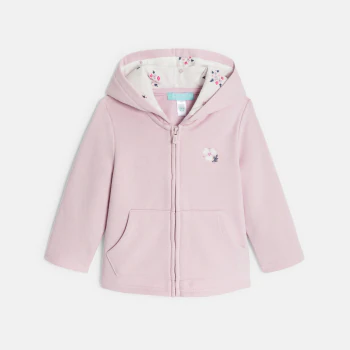 Baby girl's mauve fleece hoodie
