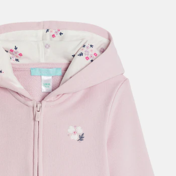 Baby girl's mauve fleece hoodie