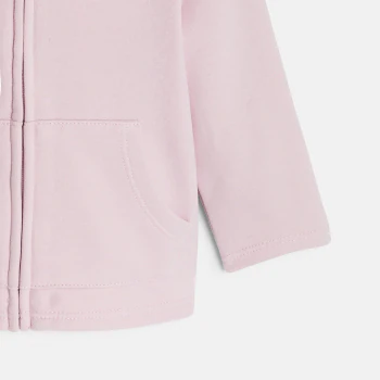 Baby girl's mauve fleece hoodie