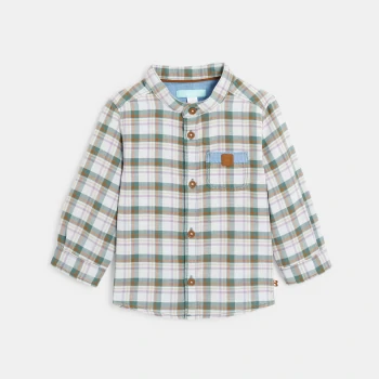 Baby boy's purple checked shirt