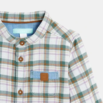 Baby boy's purple checked shirt