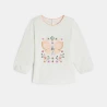 تيشيرت من القطن بأكمام طويلة، مزين برسوم الفراشات، باللون الأبيض للفتيات الصغيرات تيشيرت من القطن بأكمام طويلة، مزين برسوم الفراشات، باللون الأبيض للفتيات الصغيرات