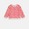 Baby girl's red fleece heart sweatshirt