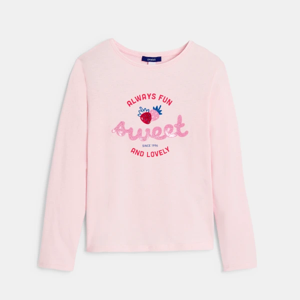 تيشيرت بطبعة عبارة من الترتر، باللون الأصفر للفتيات تيشيرت بطبعة عبارة من الترتر، باللون الأصفر للفتيات