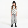 Girl's white heart motif T-shirt