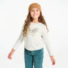 Girl's white butterfly sequin T-shirt