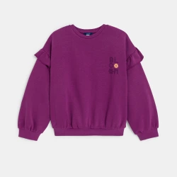 سويت شيرت من الصوف الناعم، باللون الأرجواني الفاتح للفتيات