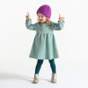 Baby girl's green piqué-effect fleece dress