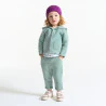 Baby girl's green piqué-effect fleece trousers