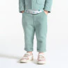 Baby girl's green piqué-effect fleece trousers