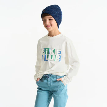 Boy's white bike club T-shirt