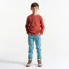Boy's plain orange long-sleeve T-shirt