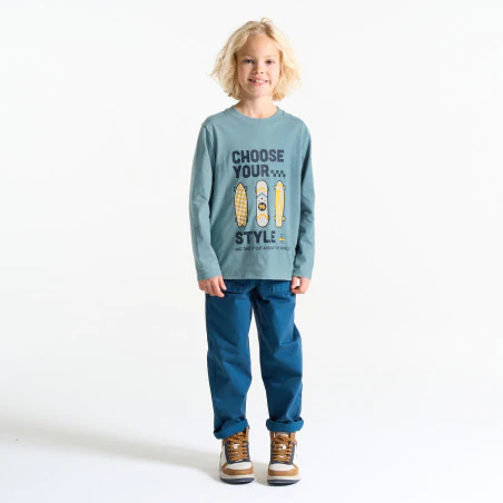 Boy's blue slogan T-shirt