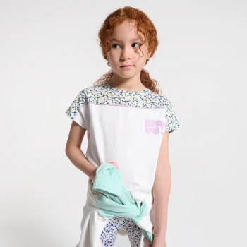 تيشيرت بأكمام قصيرة، أبيض للفتيات