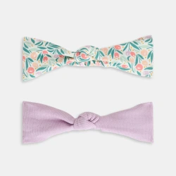 عصابة رأس معقودة باللون البنفسجي، للفتيات الصغيرات (مجموعة من قطعتين)