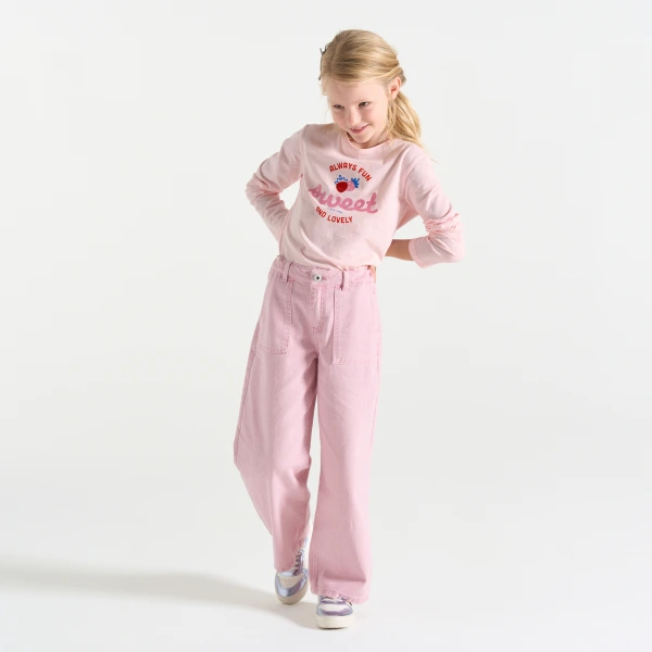 تيشيرت بطبعة عبارة من الترتر، باللون الأصفر للفتيات تيشيرت بطبعة عبارة من الترتر، باللون الأصفر للفتيات