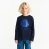 Boy's navy blue rocket motif T-shirt