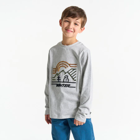 Boy's grey motif T-shirt