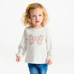 تيشيرت برسوم للطبيعة باللون الوردي للفتيات الرضع.