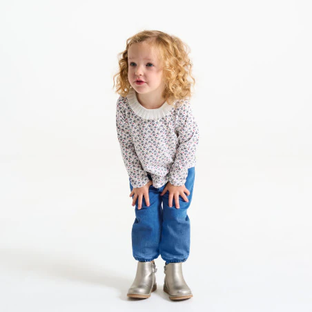 Baby girl's soft blue denim trousers