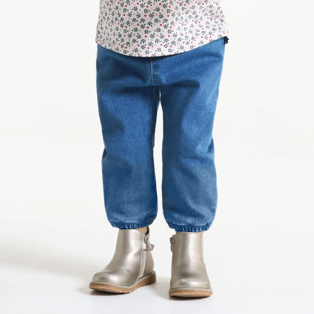 Baby girl's soft blue denim trousers