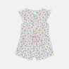 Baby girl's lightweight green printed playsuit