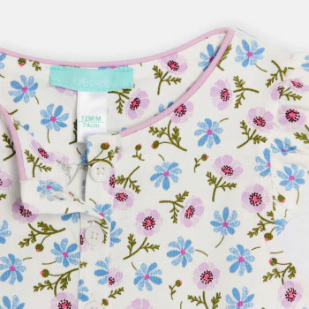 Baby girl's lightweight green printed playsuit