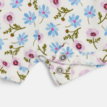 Baby girl's lightweight green printed playsuit