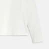 Plain white ribbed turtleneck T-shirt