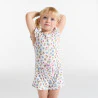 Baby girl's lightweight green printed playsuit